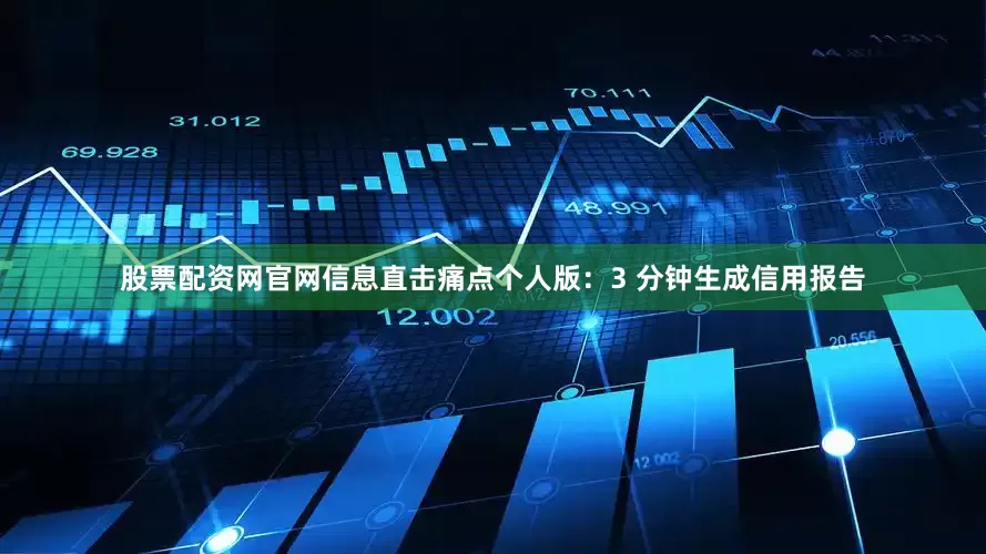 股票配资网官网信息直击痛点个人版：3 分钟生成信用报告