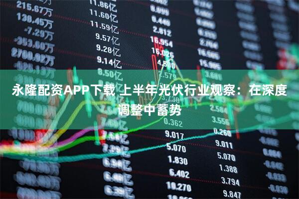 永隆配资APP下载 上半年光伏行业观察：在深度调整中蓄势